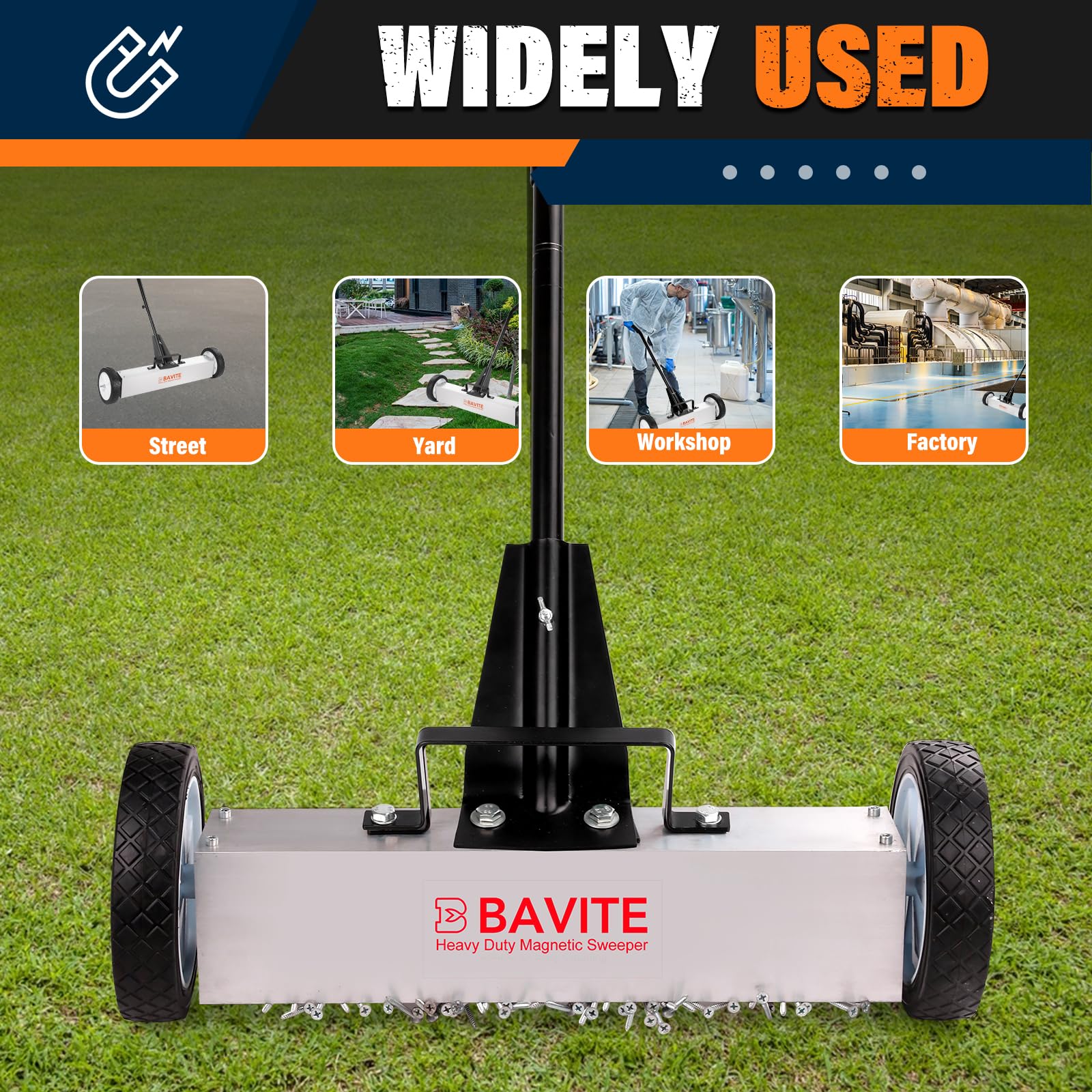E BAVITE nail magnet sweeper portable cleanup tool for nails and screws.