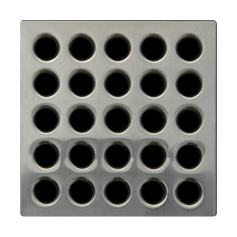 Ebbe E4404 square drain grate in brushed nickel for modern showers