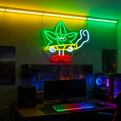 Ebdobgbs Leaf Neon Sign birthday party light adds festive ambience.