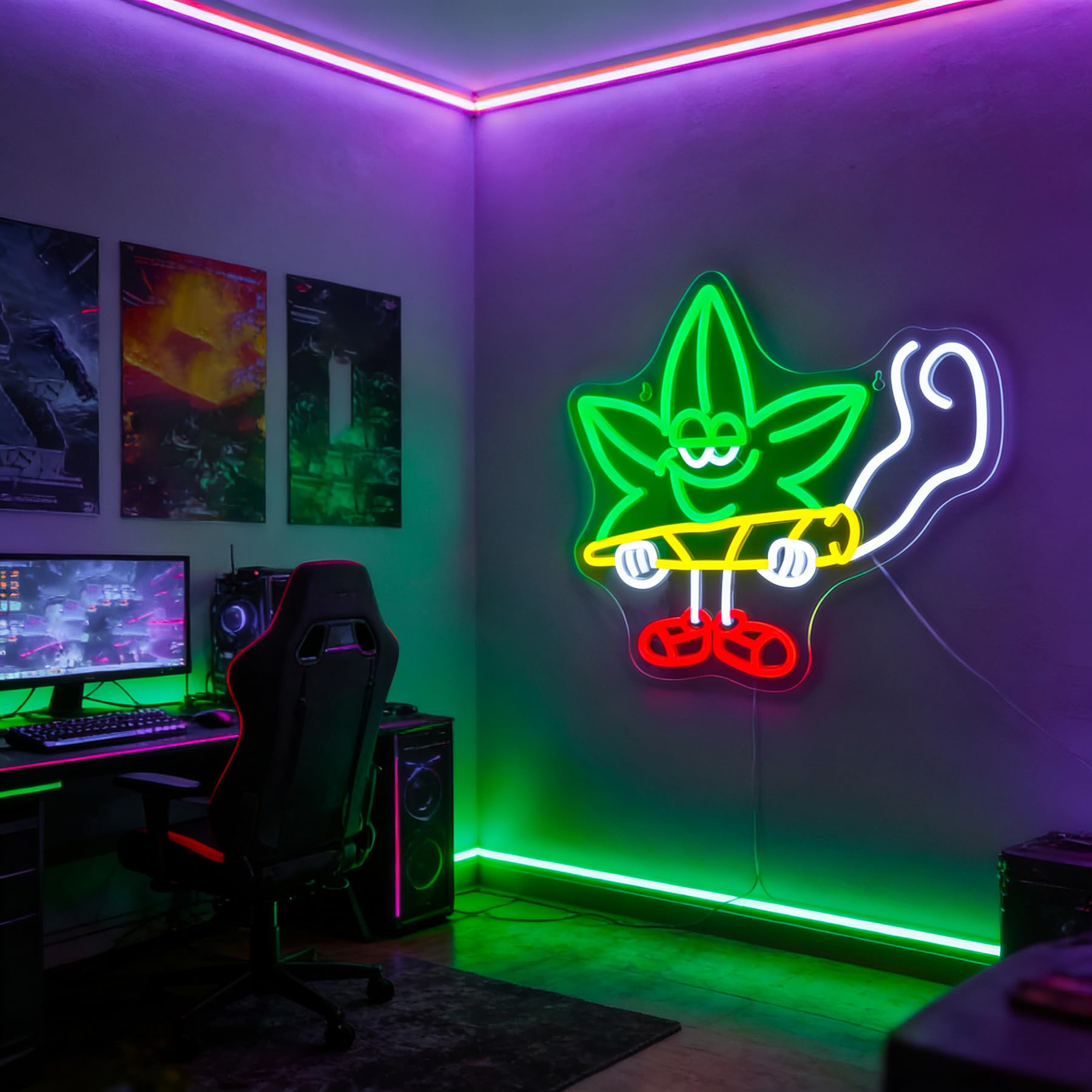 Ebdobgbs Leaf Neon Sign energy saving LED lighting.