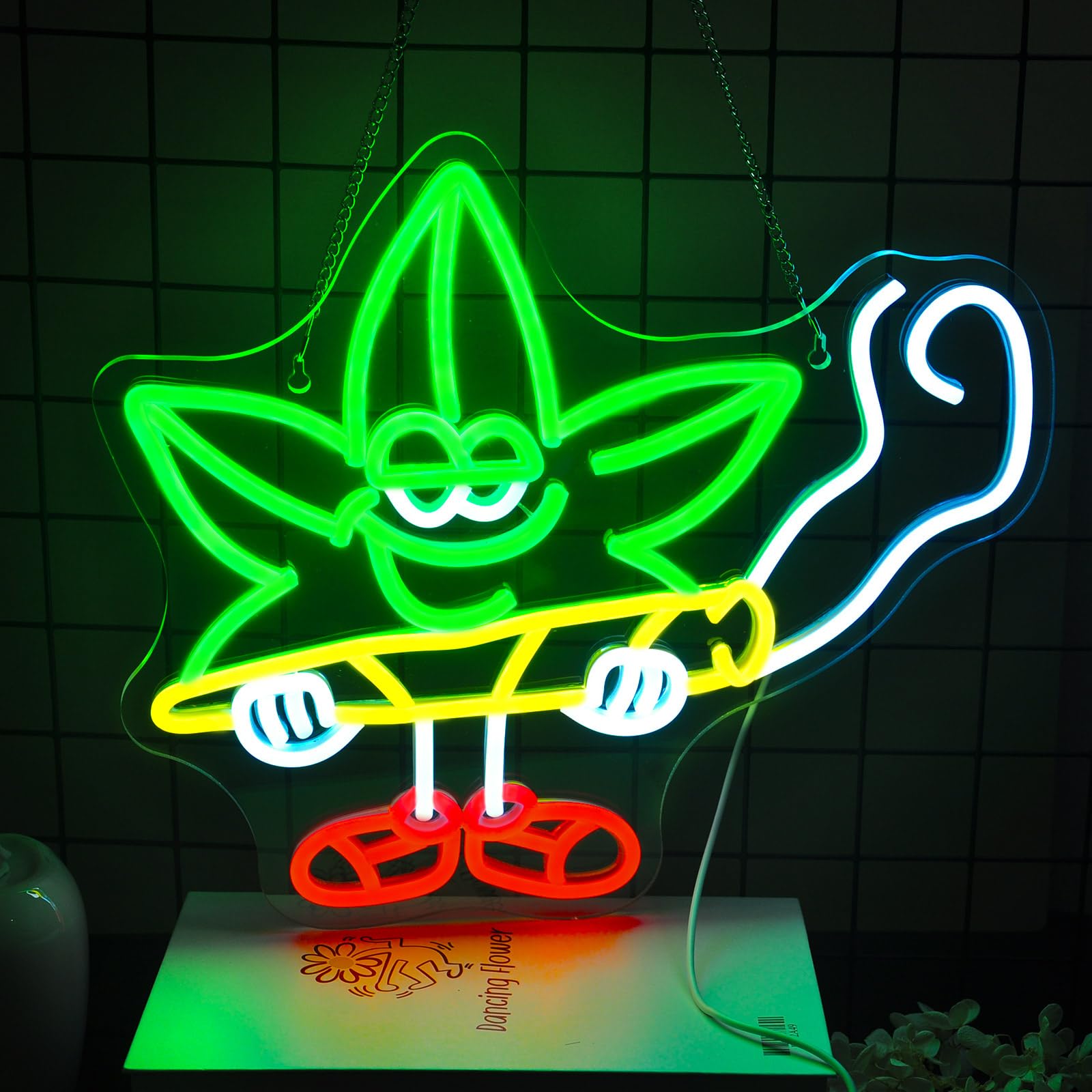 Ebdobgbs Leaf Neon Sign soft-bright glow without glare.