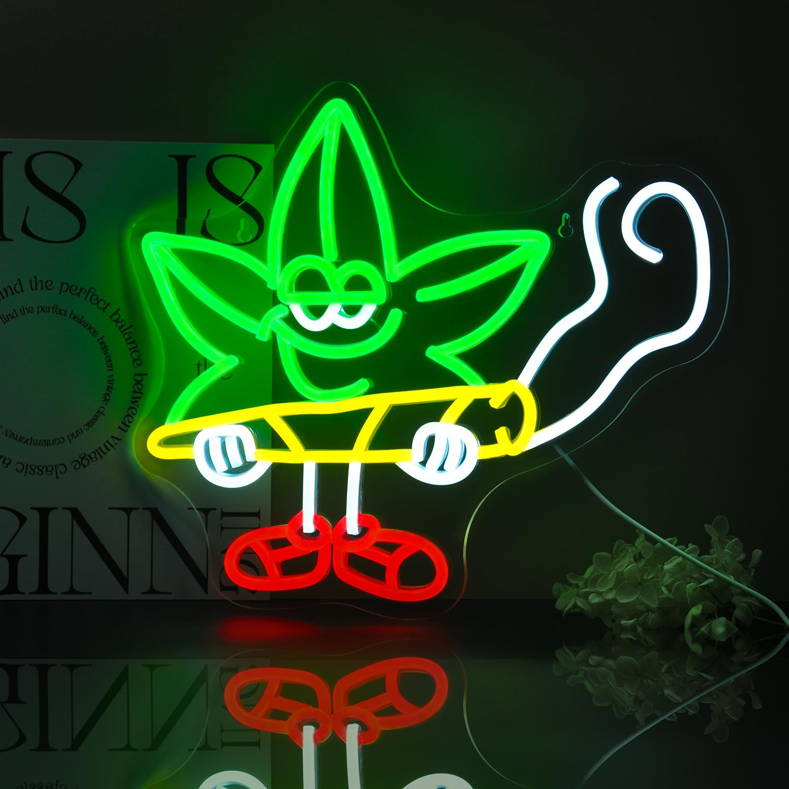Ebdobgbs Leaf Neon Sign wall decor with vibrant glow for any room.