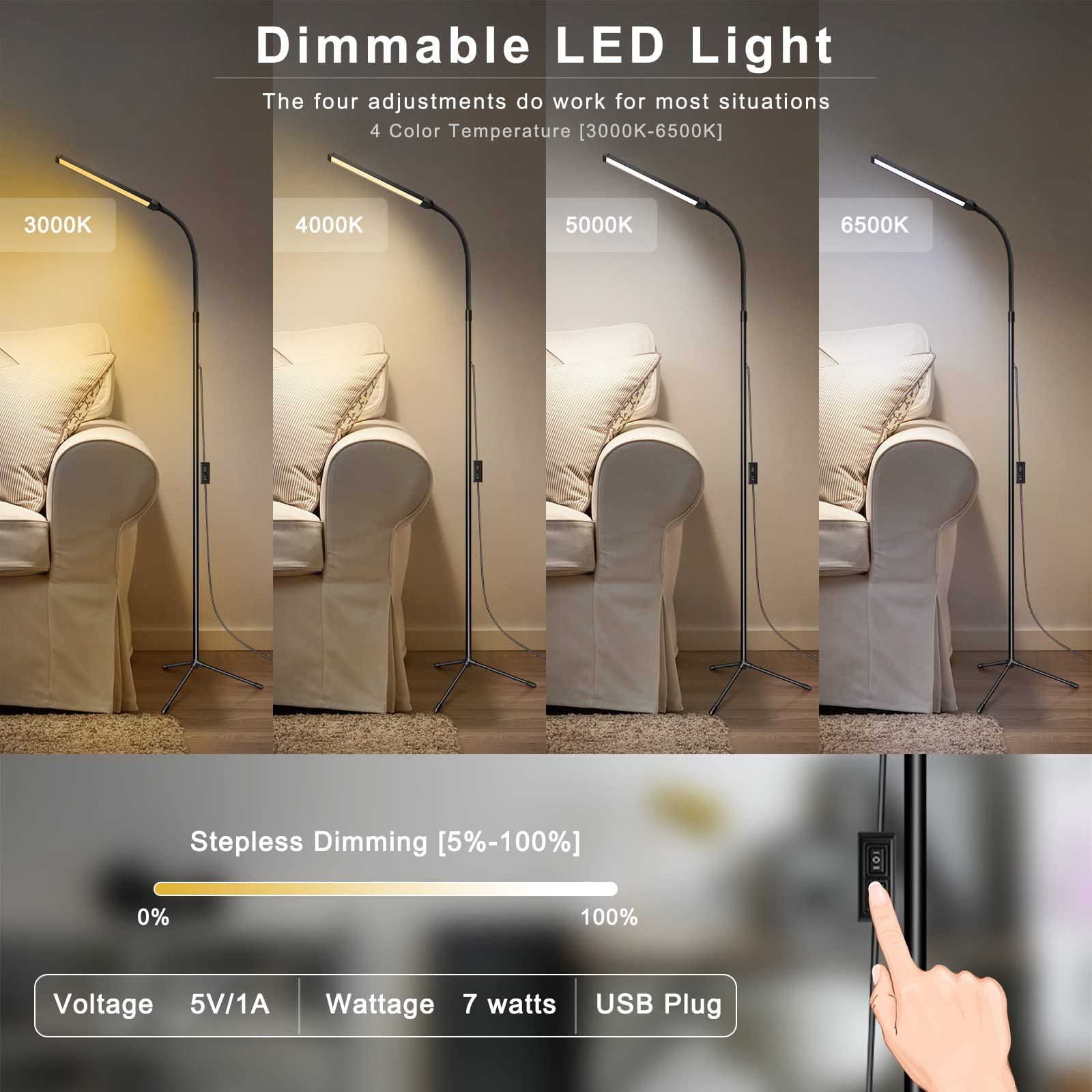 EBEST modern task lighting suited for office, bedroom, or living room.