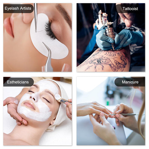 ebrlaxin Half Moon Lash Light in-use during eyelash extensions workflow.