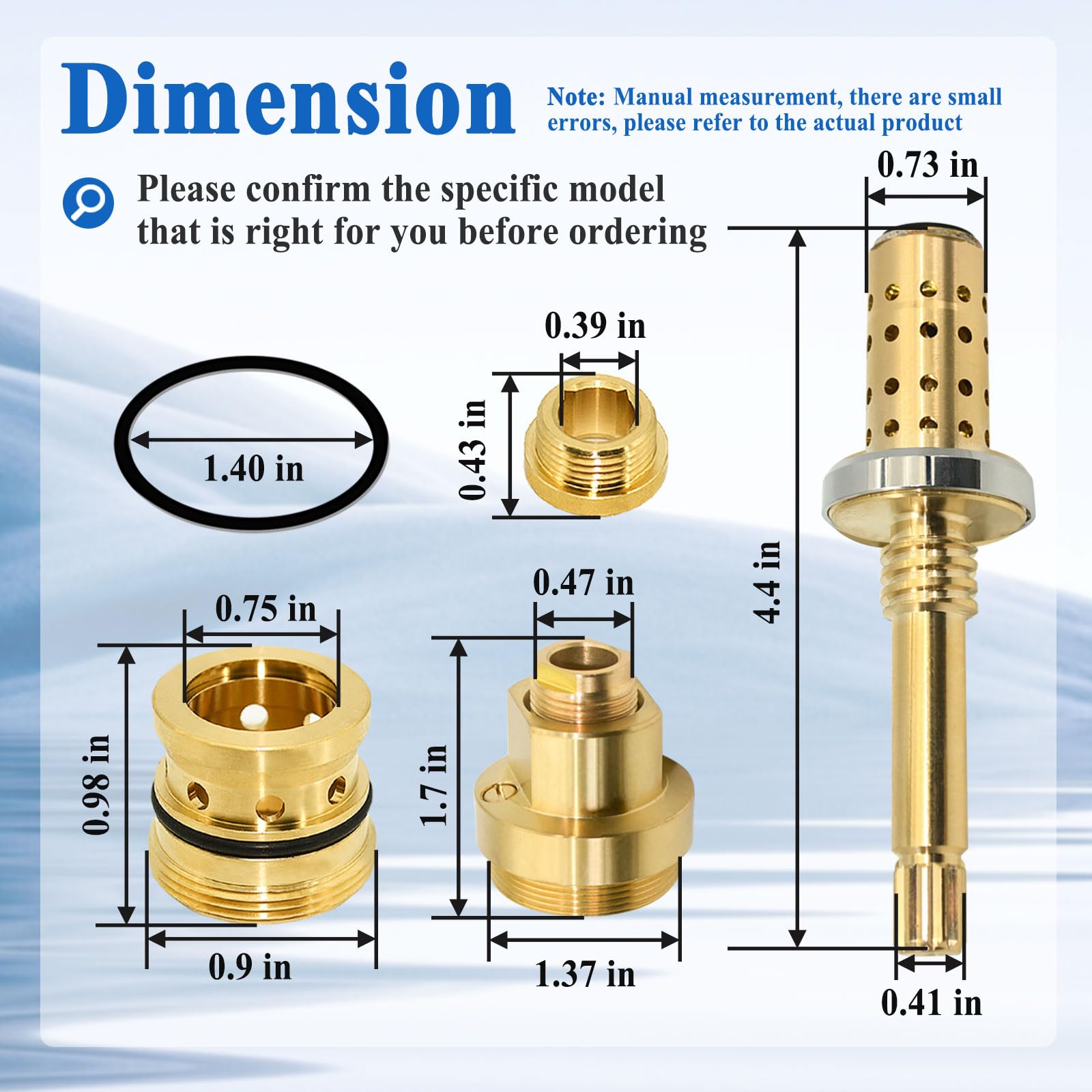 Ebrmeiwo TA10 flow control spindle demonstrating precise water regulation.