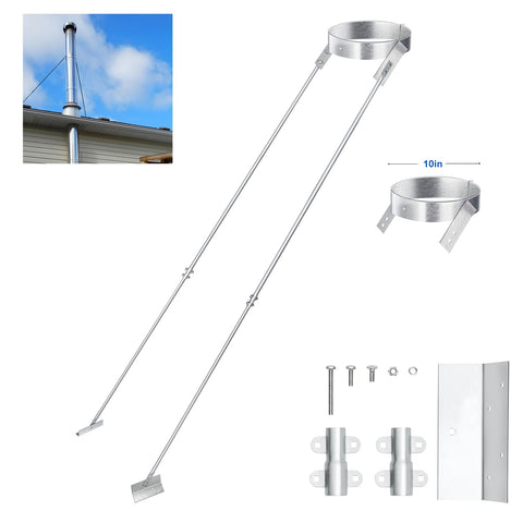 Ebusin silver-plated 10-inch roof bracket for wind-resistant chimney installation