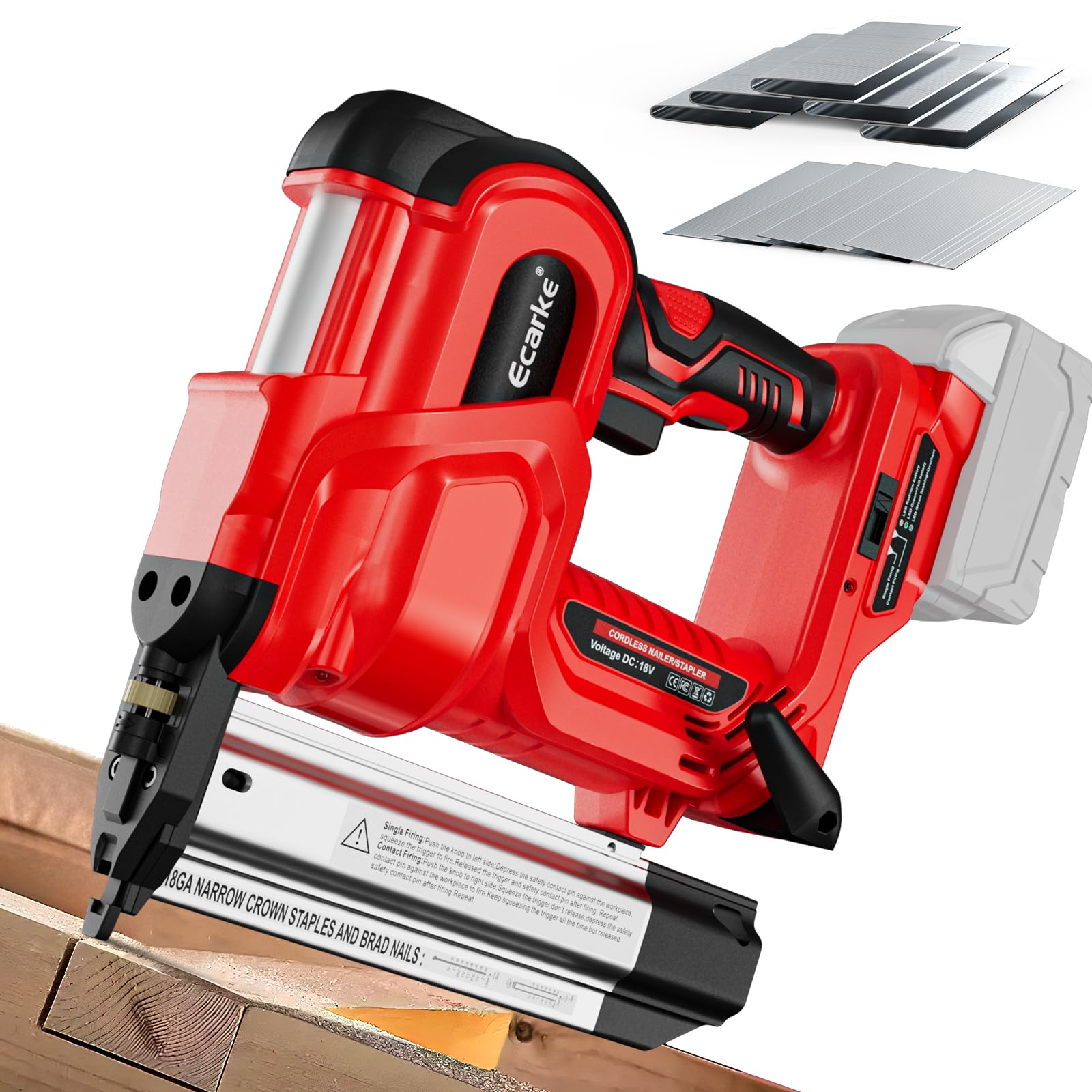 Ecarke 18ga nails and staples deliver flexible fastening options.