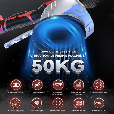 Ecarke cordless tile vibration leveling machine eight-speed settings enable customizing tile work.