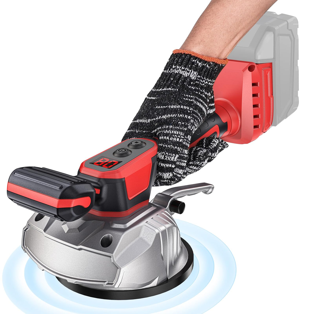 Ecarke cordless tile vibration leveling machine front view for versatile floors, tiles, and walls.
