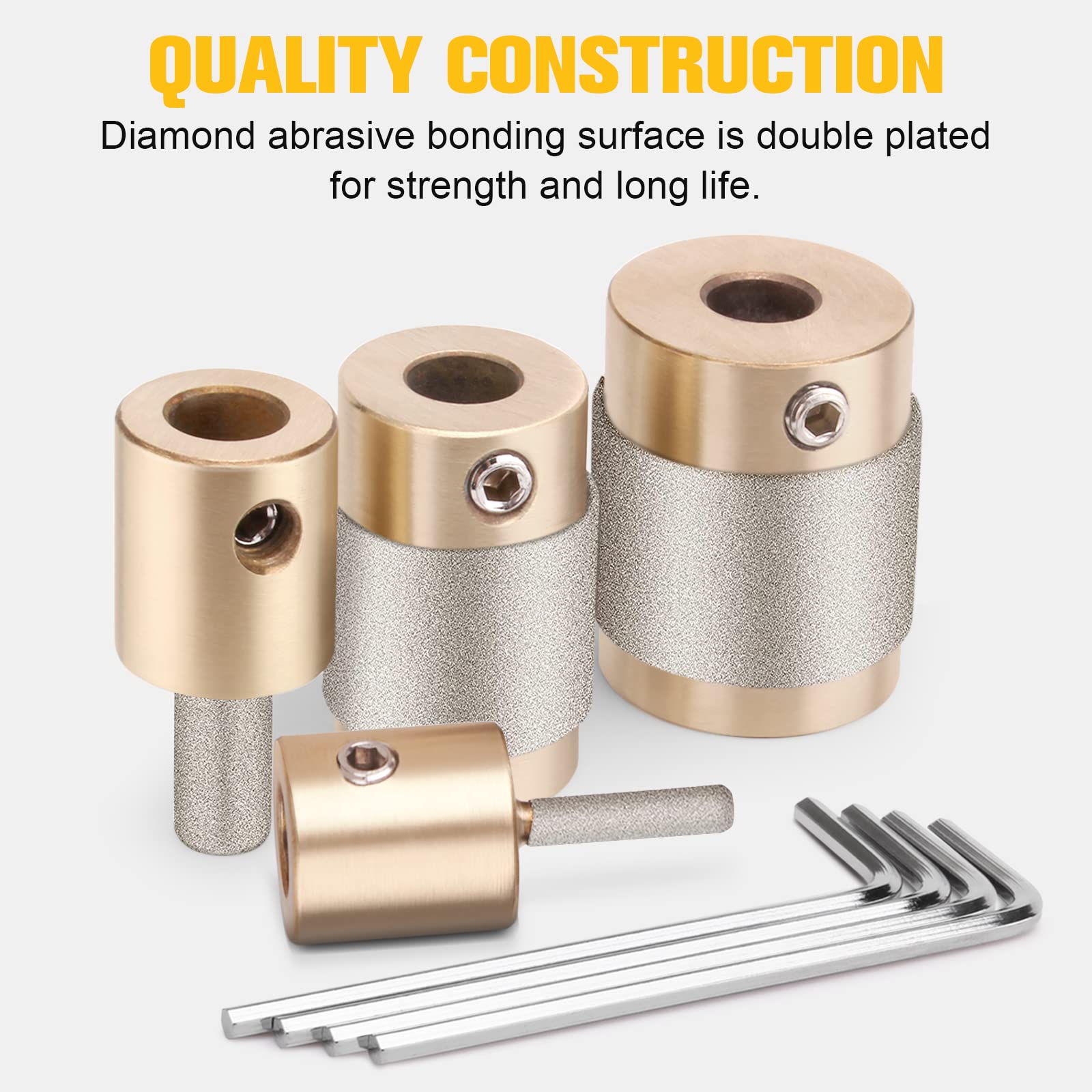 Ecarke diamond grinder bit head 1/8-inch for fine beveling and trimming