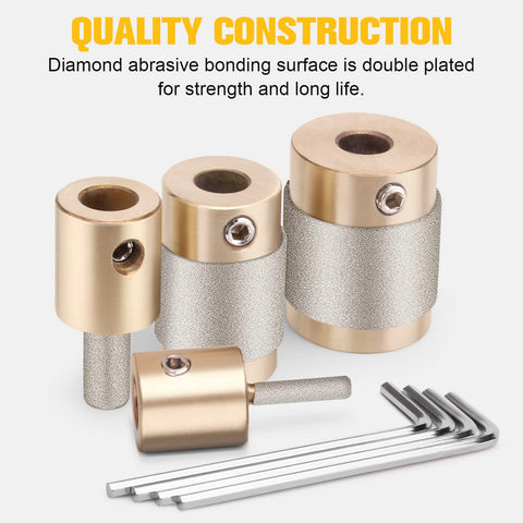 Ecarke diamond grinder bit head 1/8-inch for fine beveling and trimming