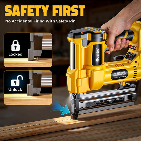 Ecarke brad nailer ideal for framing, subfloors, and furniture repairs.