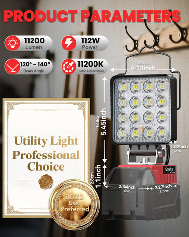 Head at 140 degree angle enables precise lighting for attic work.