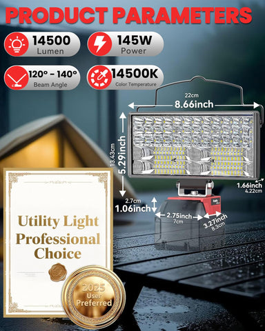 Ecarke light with dual modes and 140-degree adjustability for various tasks