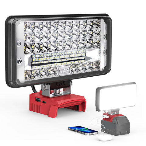 Ecarke LED work light showing Milwaukee 18V compatibility for flexible cordless projects
