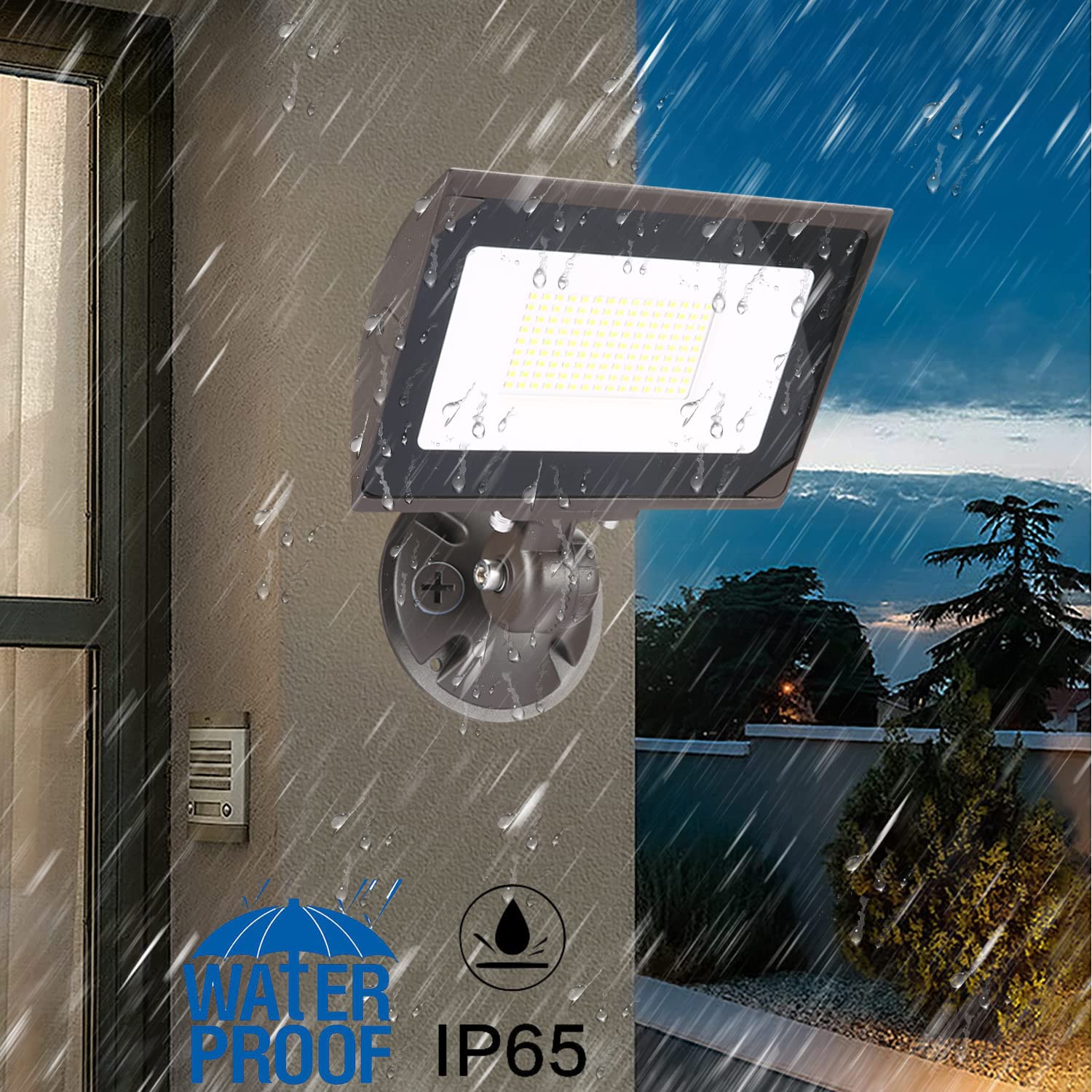 ECCFUTLL 30W flood light with IP65 waterproof rating for outdoor use
