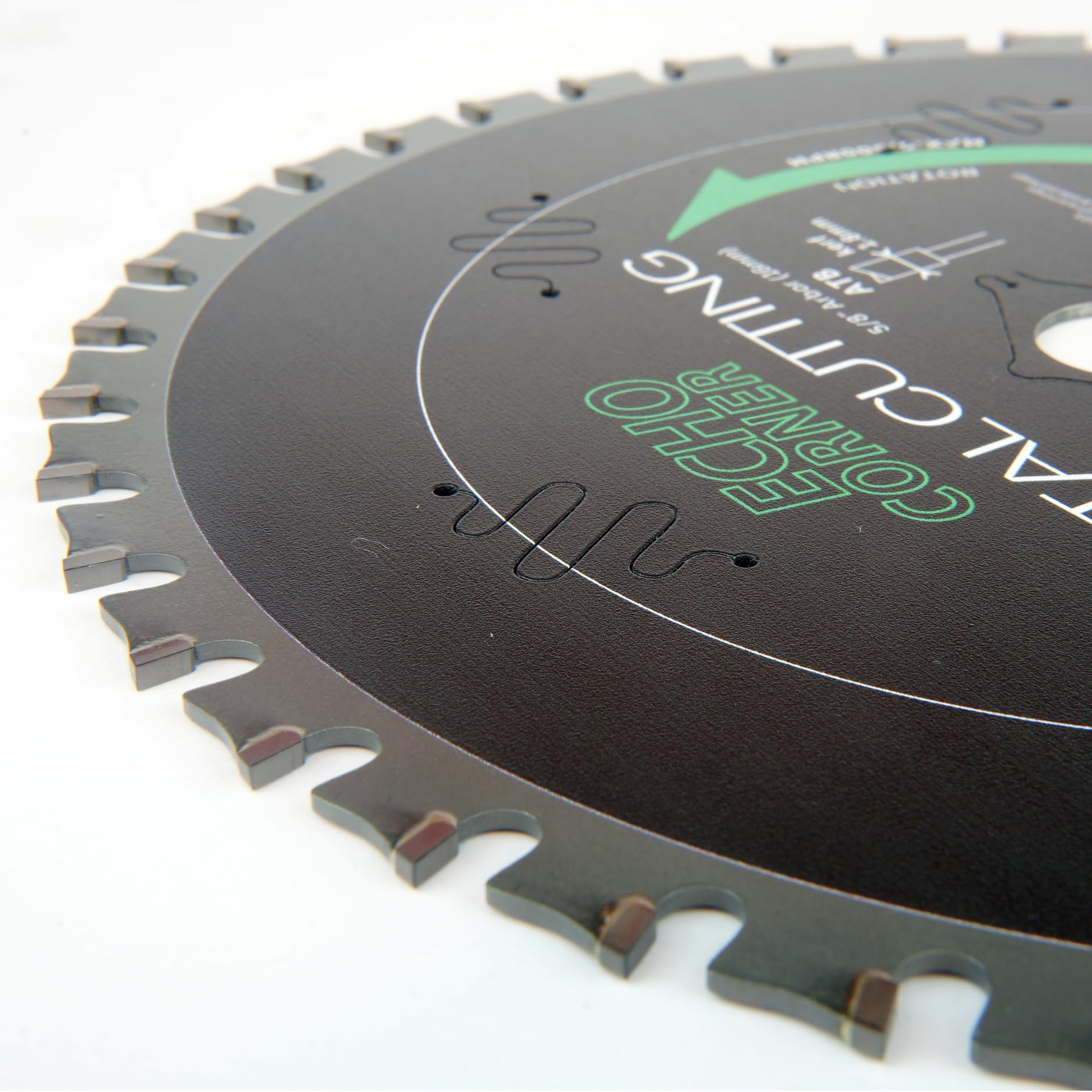 Echo Corner cermet carbide tipped tooth blade for long service life in tough metals.
