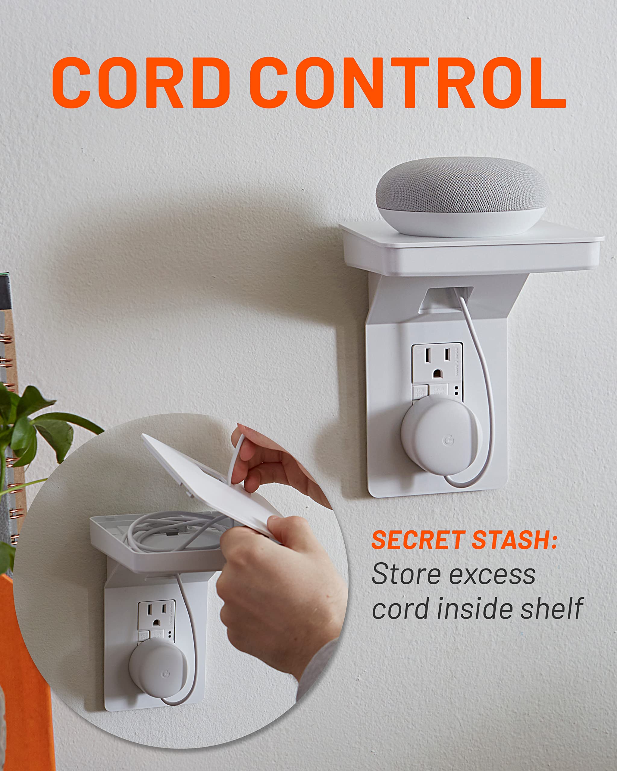 Top-hinged cable hider hides loose cords for a clean look