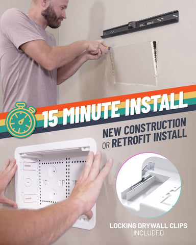 ECHOGEAR paintable faceplate blends with wall color for seamless look