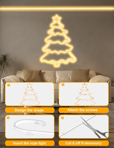 echosari warm white neon rope light ideal for bedroom decor and ambience