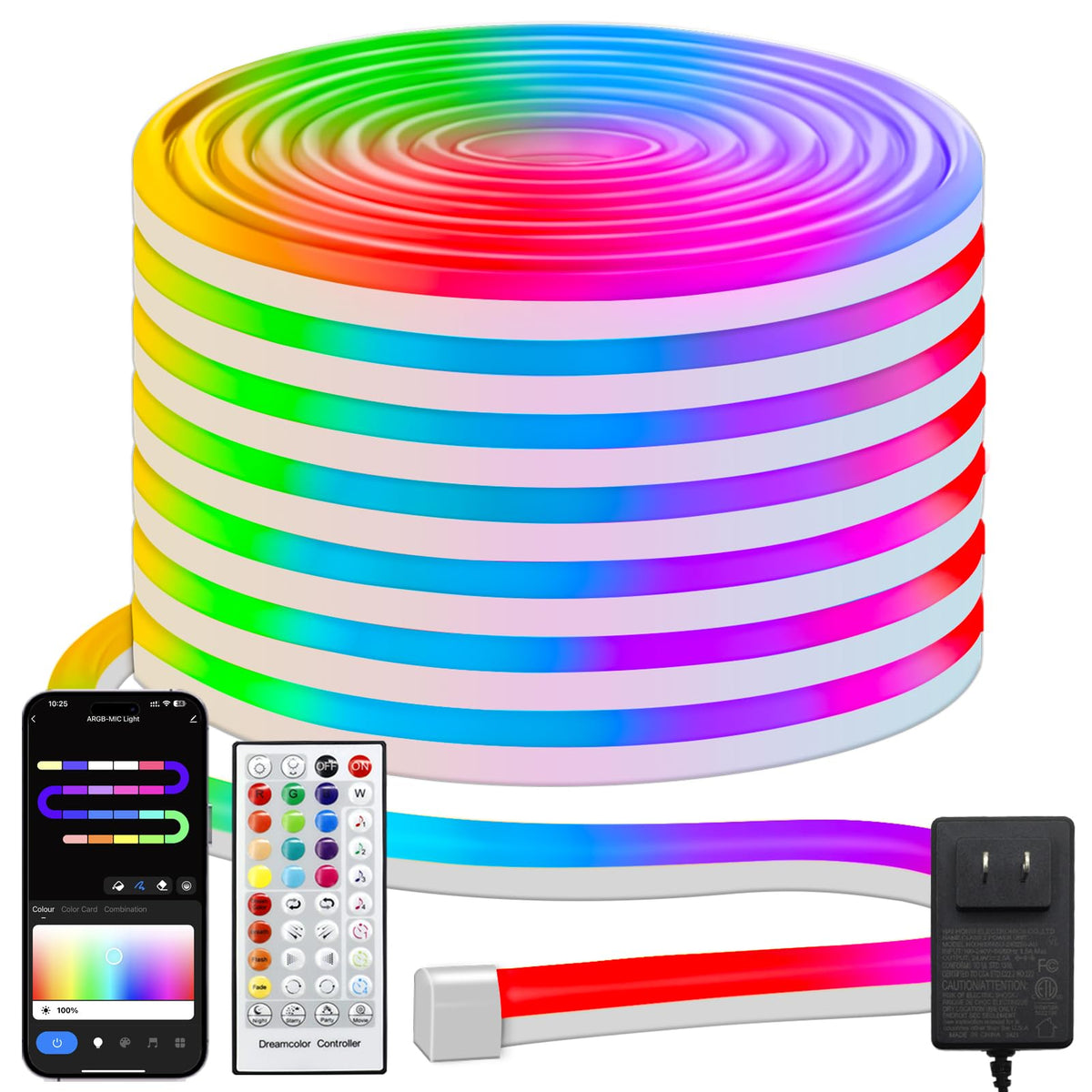 echosari Smart RGBIC LED strip lights brighten rooms with customizable color scenes