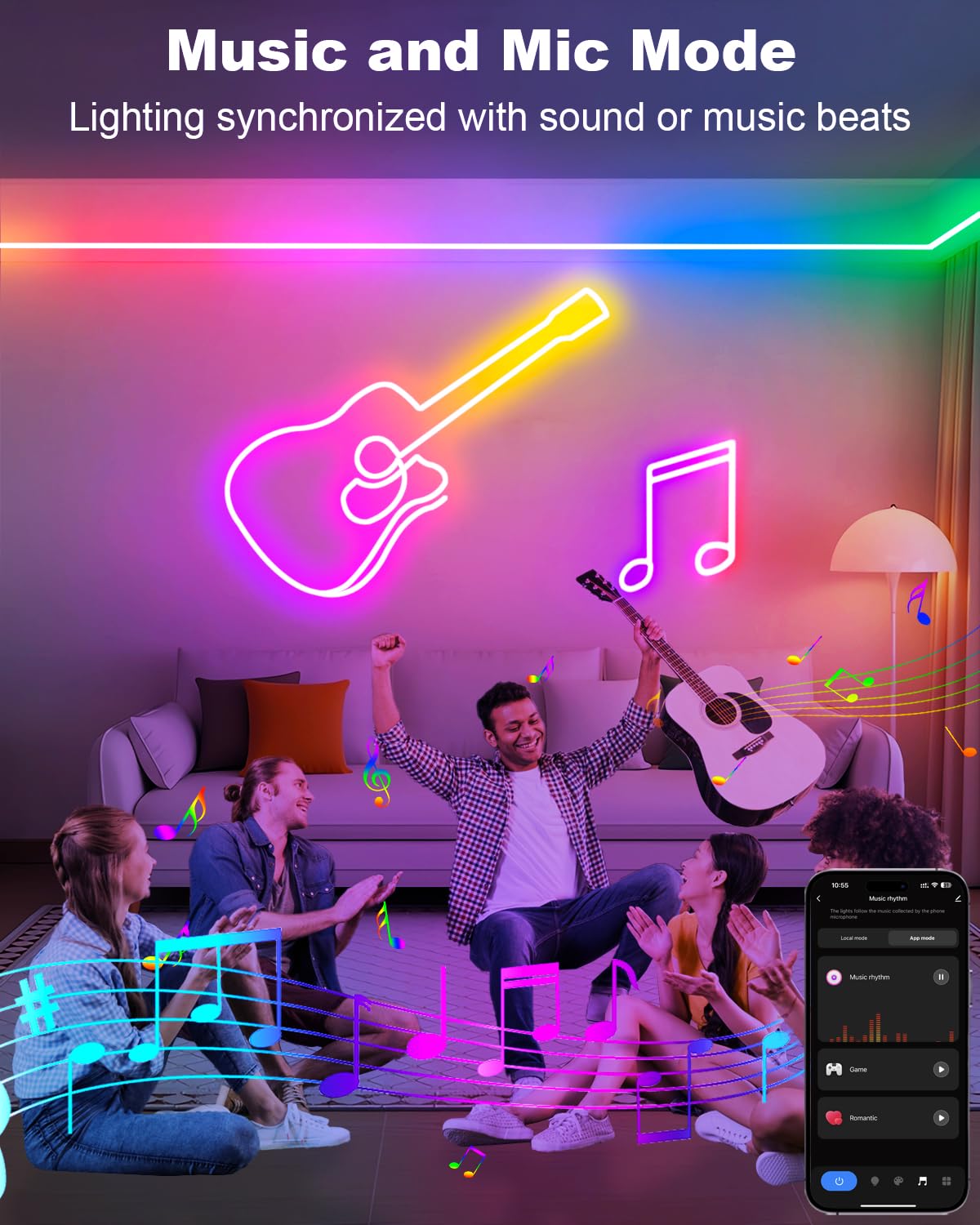 echosari app control via TUYA for easy color brightness and timer settings