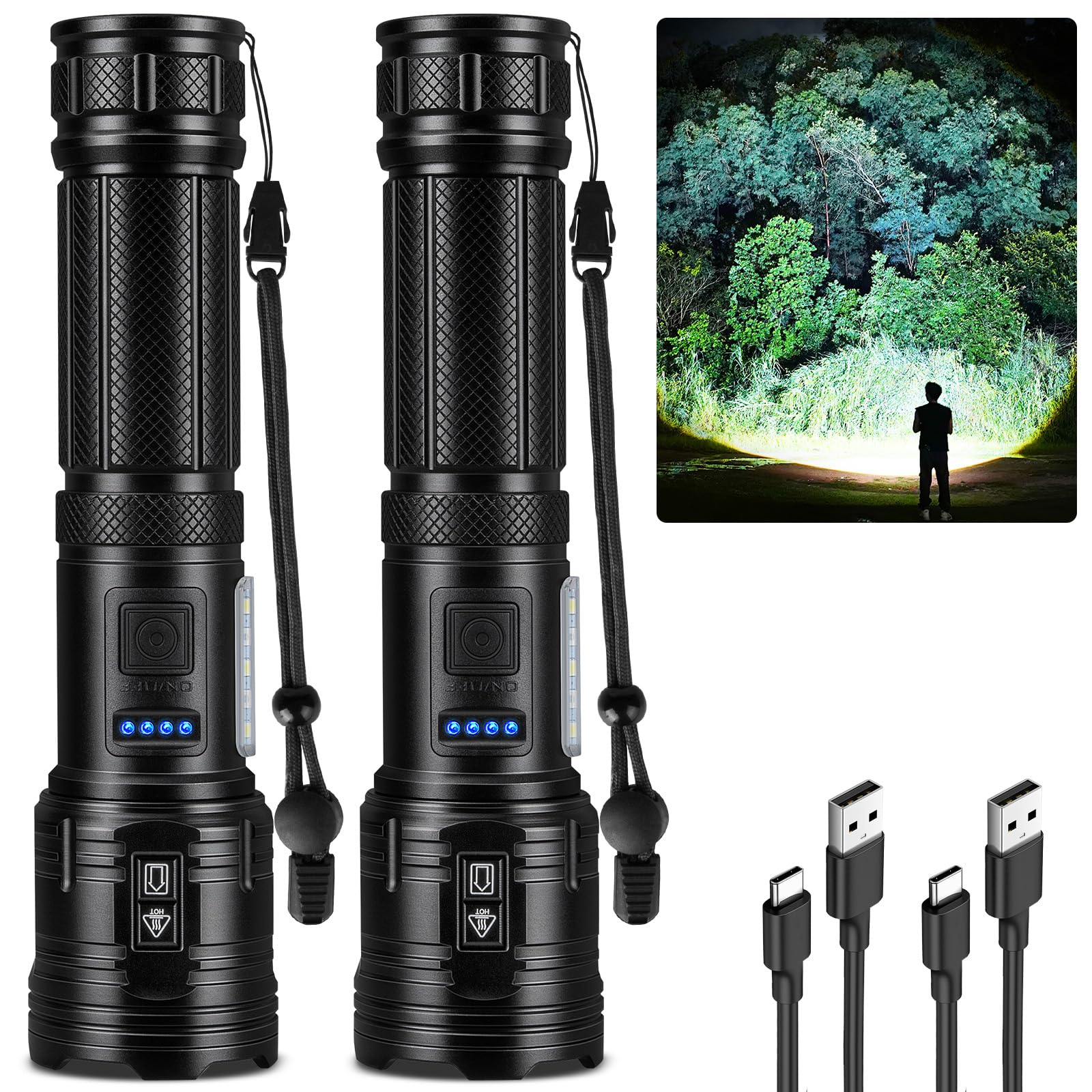 ECLINCO dual-pack flashlight with 990,000 lumens for broad-area illumination