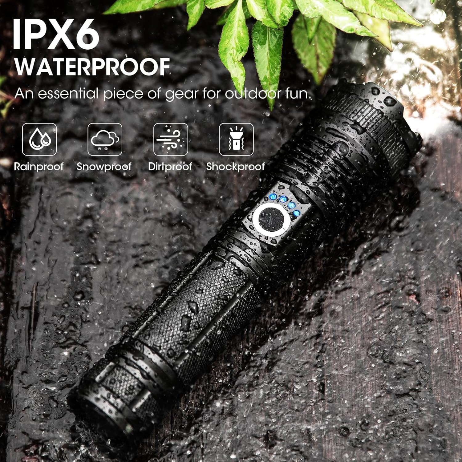 ECLINCO rugged aluminum body endures drops and rugged outdoor use.