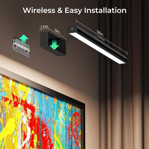 Eclipterra cordless design enables flexible placement above artworks or mirrors