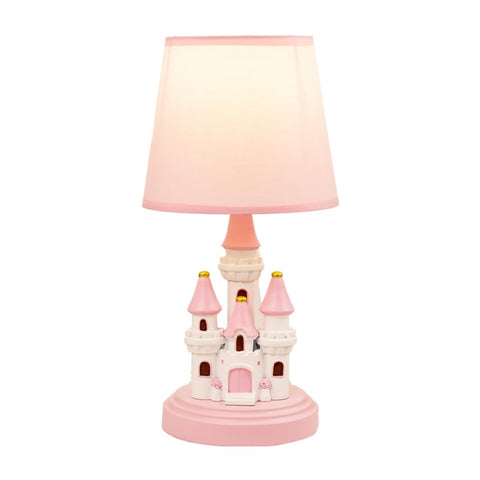 Ecliptix Kids Table Lamp with castle-pink design, ideal for cozy bedtime reading.