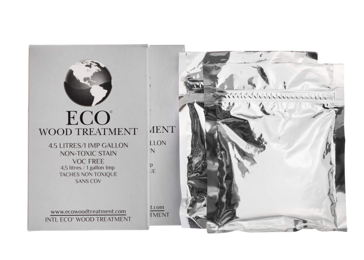 Eco Wood Treatment two-pack packaging for outdoor wood care