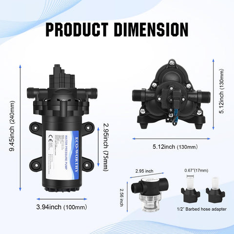 ECO-WORTHY 33-Series pump diaphragm mechanism detail for durability.
