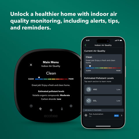 ecobee Geofencing uses your phone to optimize comfort when you’re home.