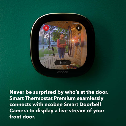 ecobee Smart Doorbell Live View streams your door with two-way talk.