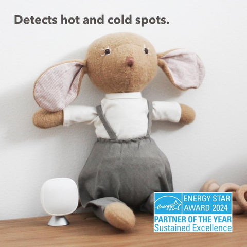 ecobee Smart Sensor in a bedroom for consistent night-time comfort.