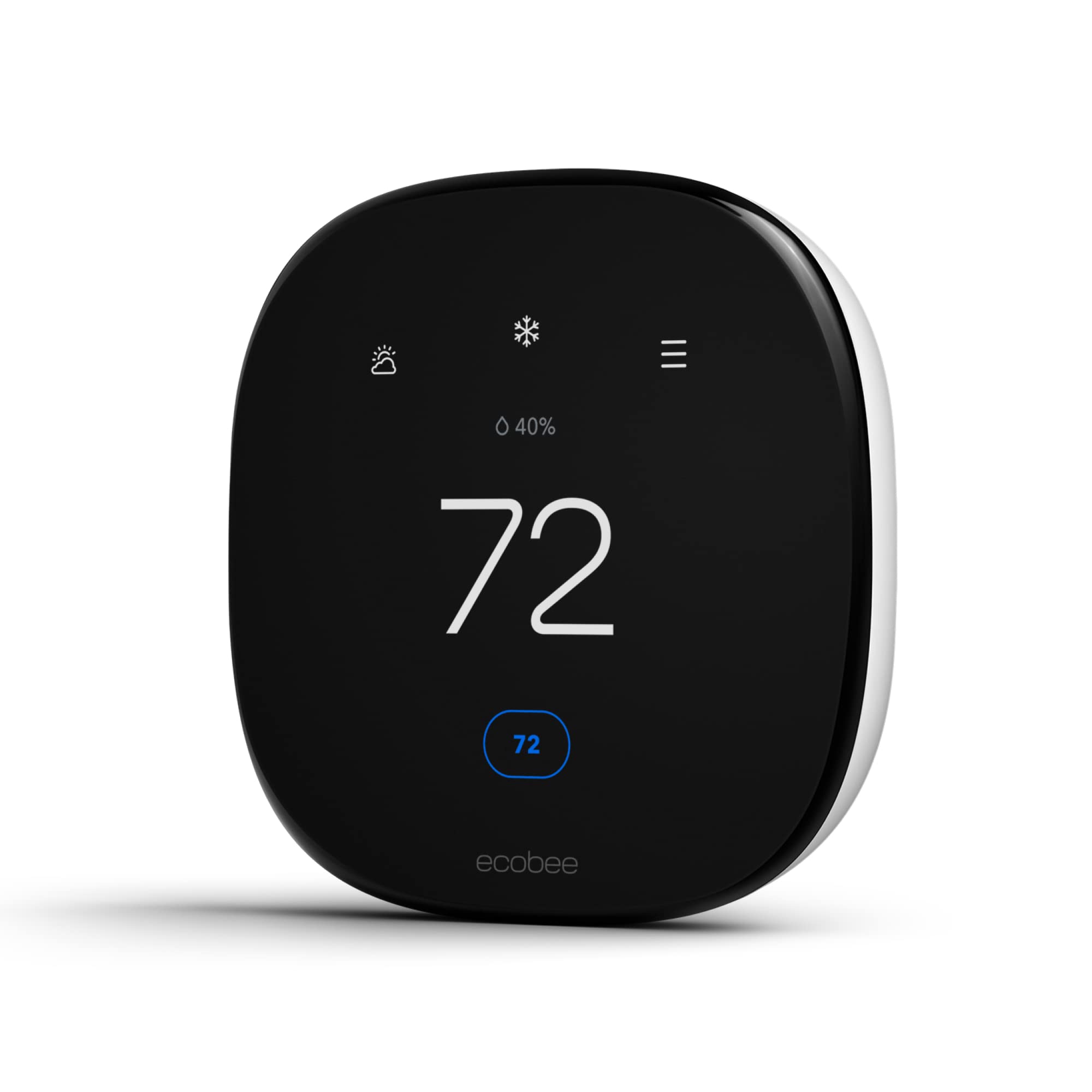 ecobee Smart Thermostat Enhanced front view with sleek touchscreen and modern design