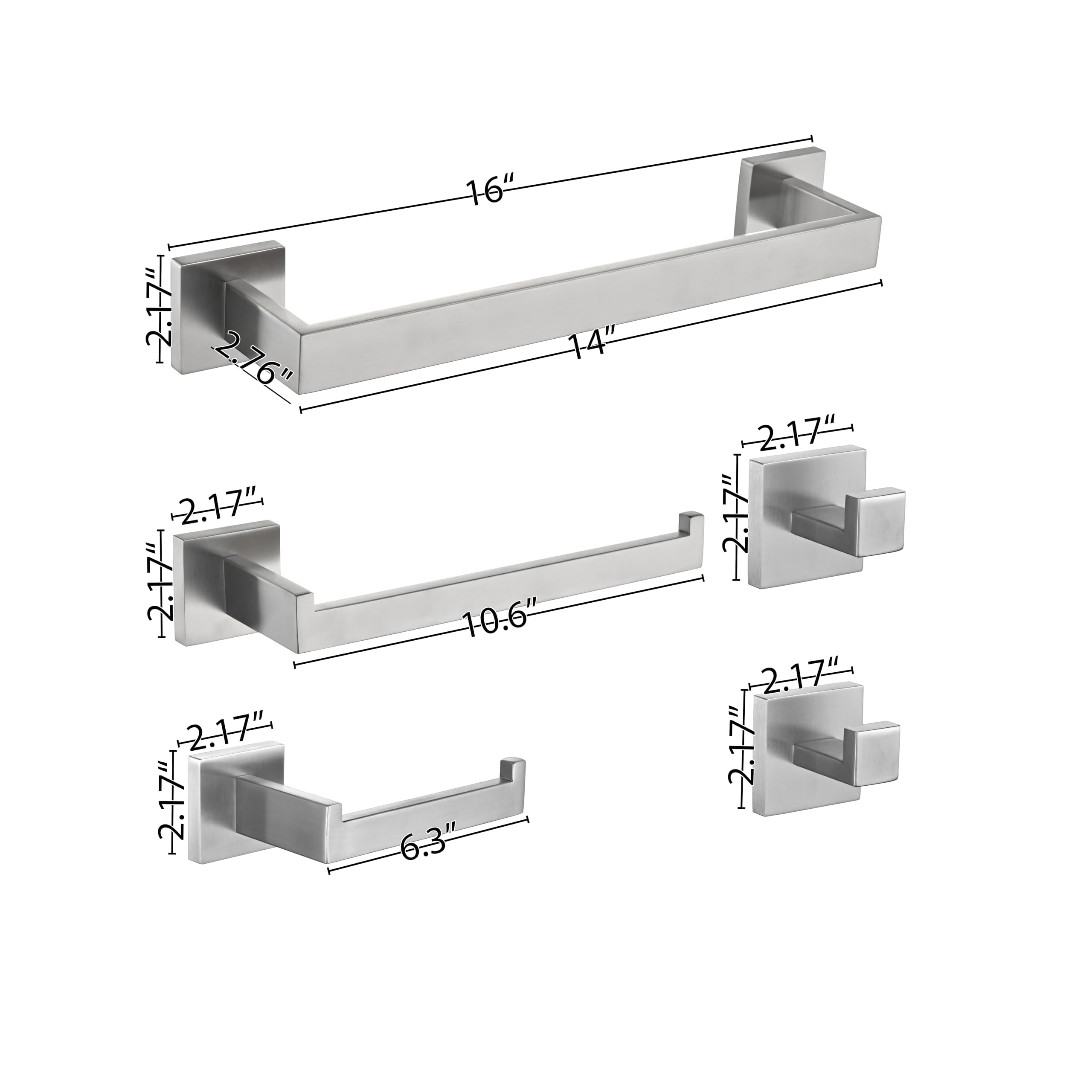 EcoClasp brushed nickel hand towel holder 10-inch for convenient use