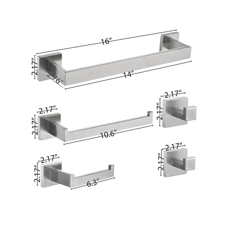 EcoClasp brushed nickel hand towel holder 10-inch for convenient use