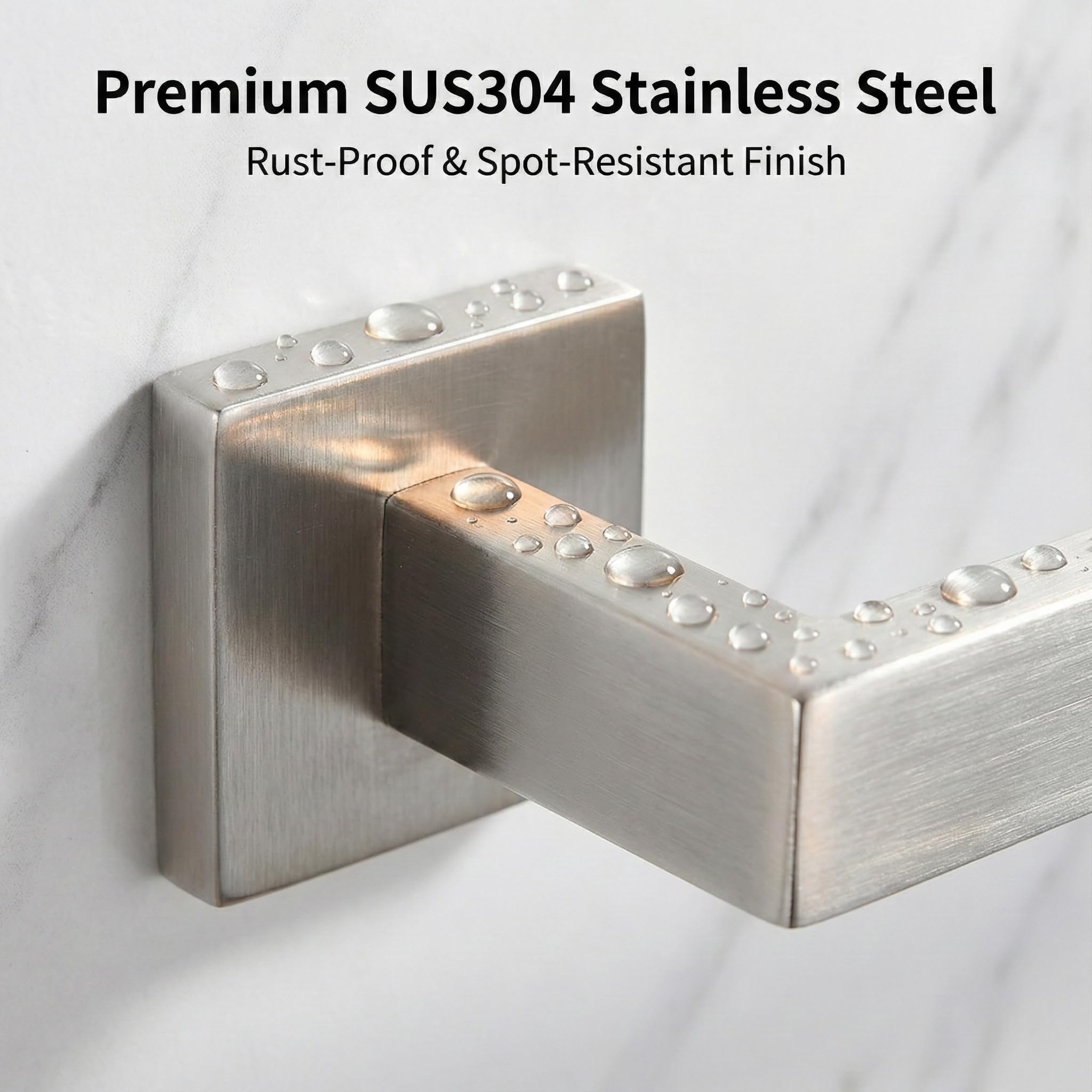 EcoClasp bathroom featuring the 5-piece brushed nickel set