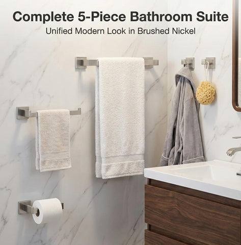 EcoClasp brushed nickel toilet paper holder with sturdy grip