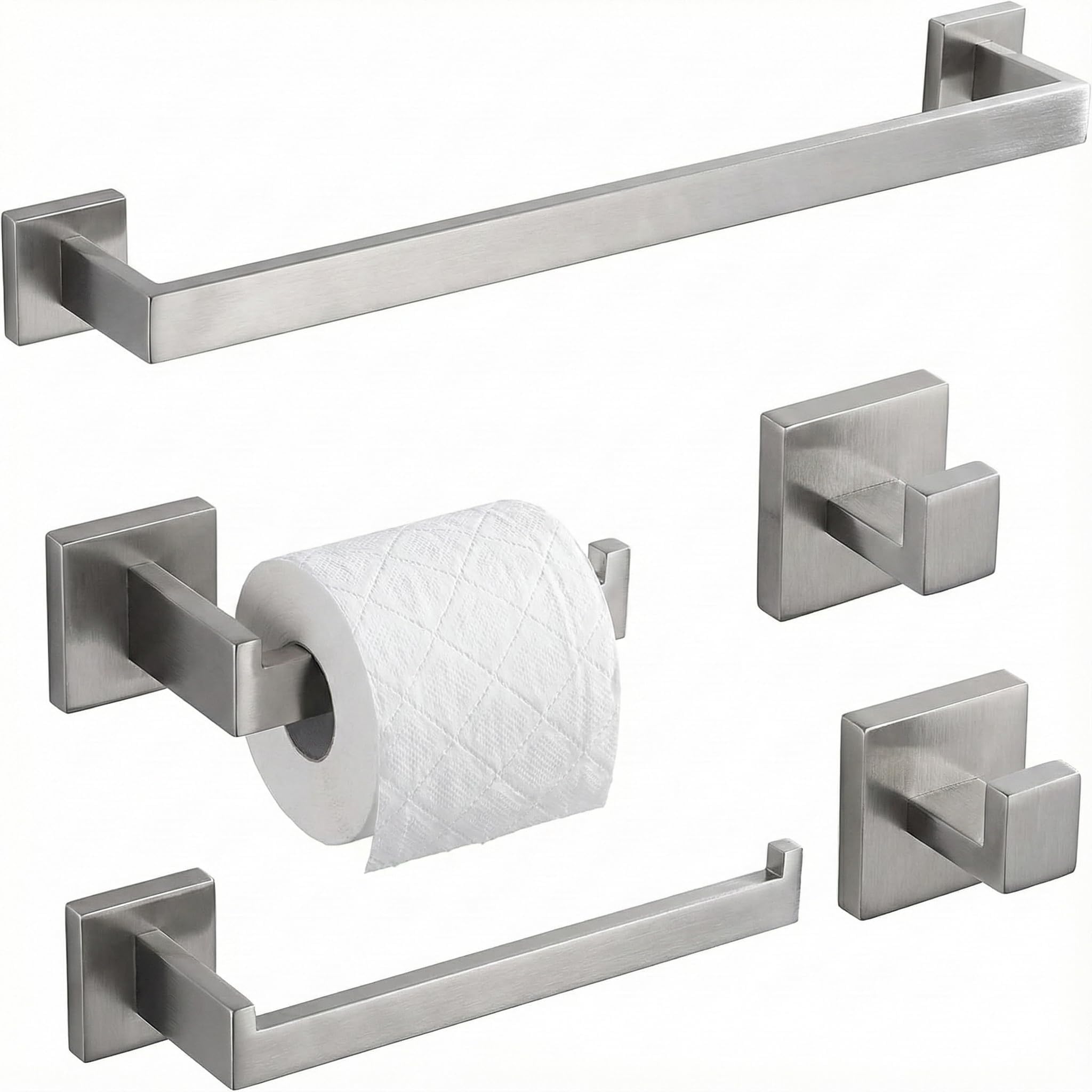 EcoClasp brushed nickel towel bar 16-inch on wall, durable and stylish