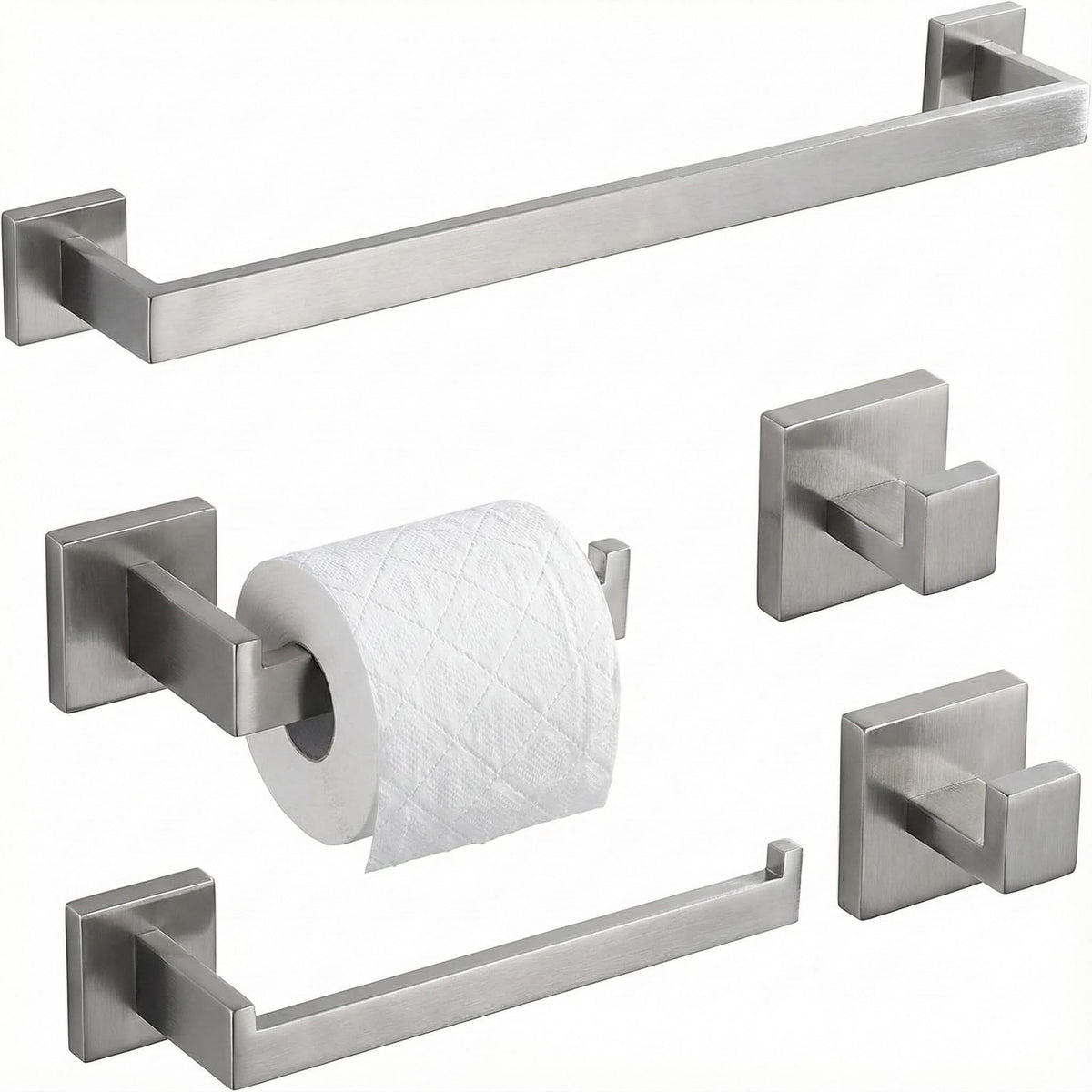 EcoClasp brushed nickel towel bar 16-inch on wall, durable and stylish