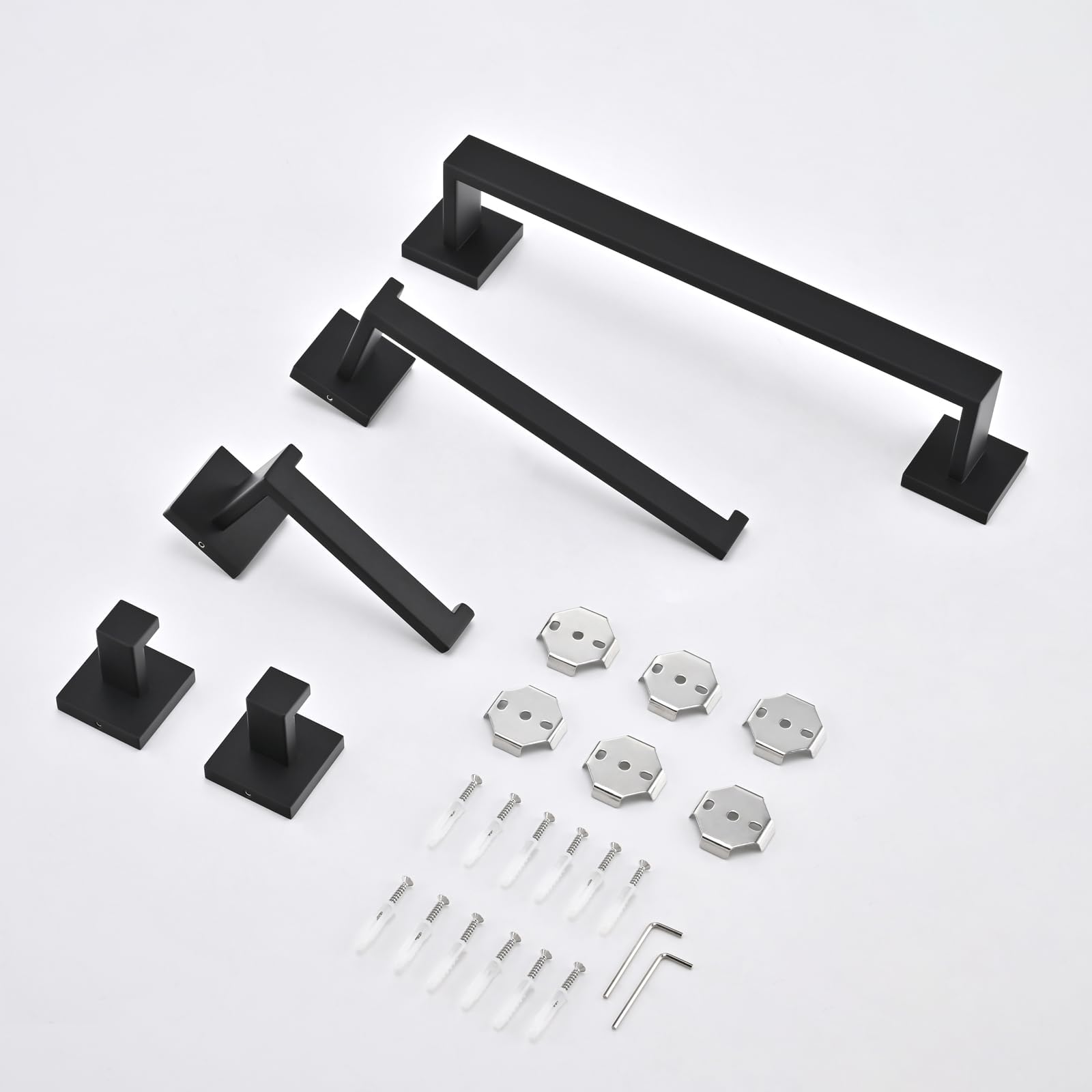 ECOClasp matte black bathroom hardware complements contemporary decor.