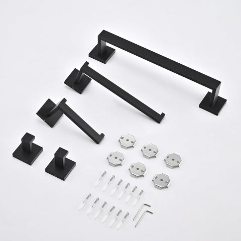 ECOClasp matte black bathroom hardware complements contemporary decor.