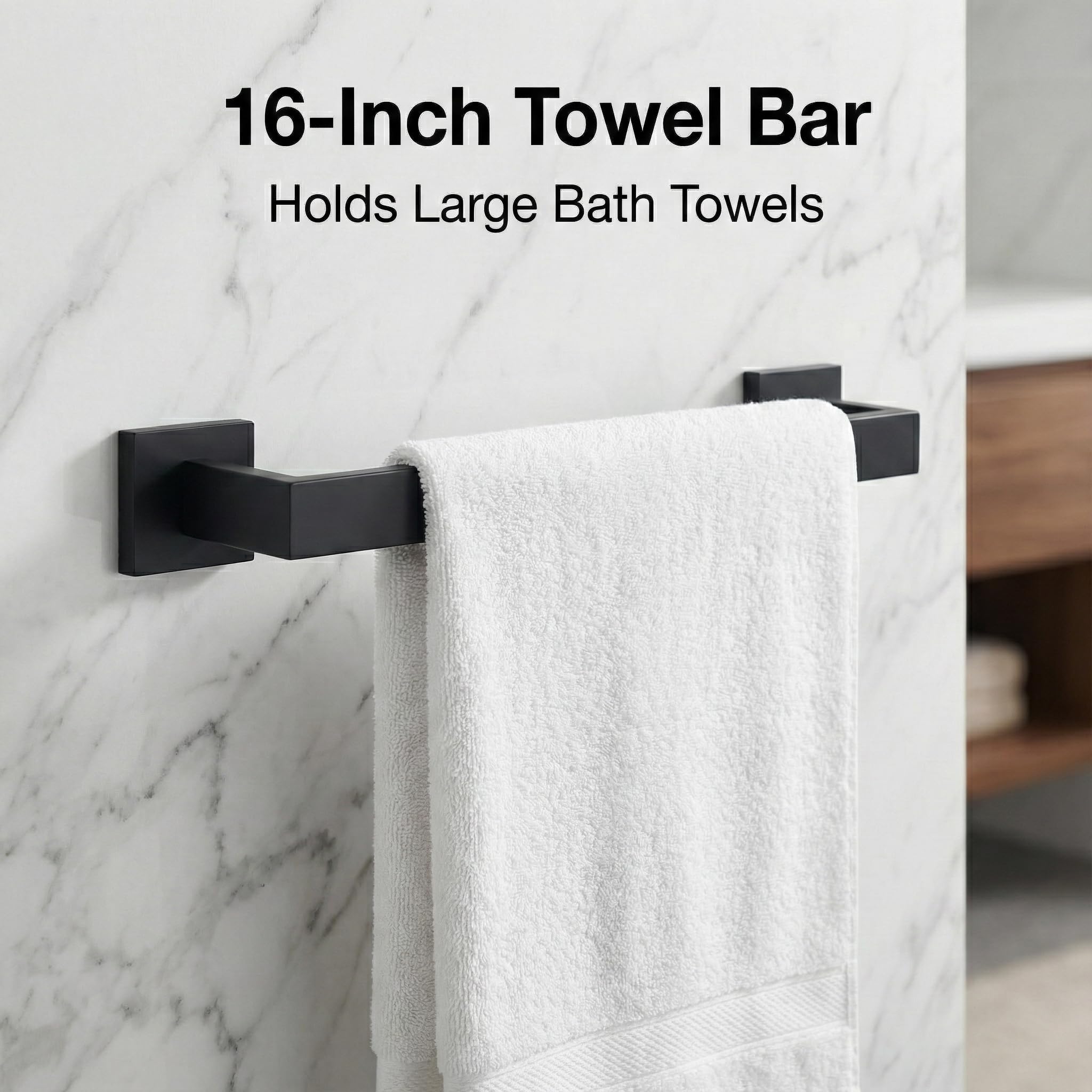 ECOClasp matte black toilet paper holder with hidden screws.