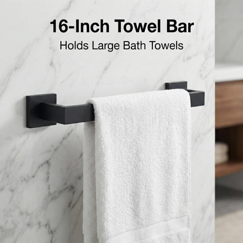 ECOClasp matte black toilet paper holder with hidden screws.