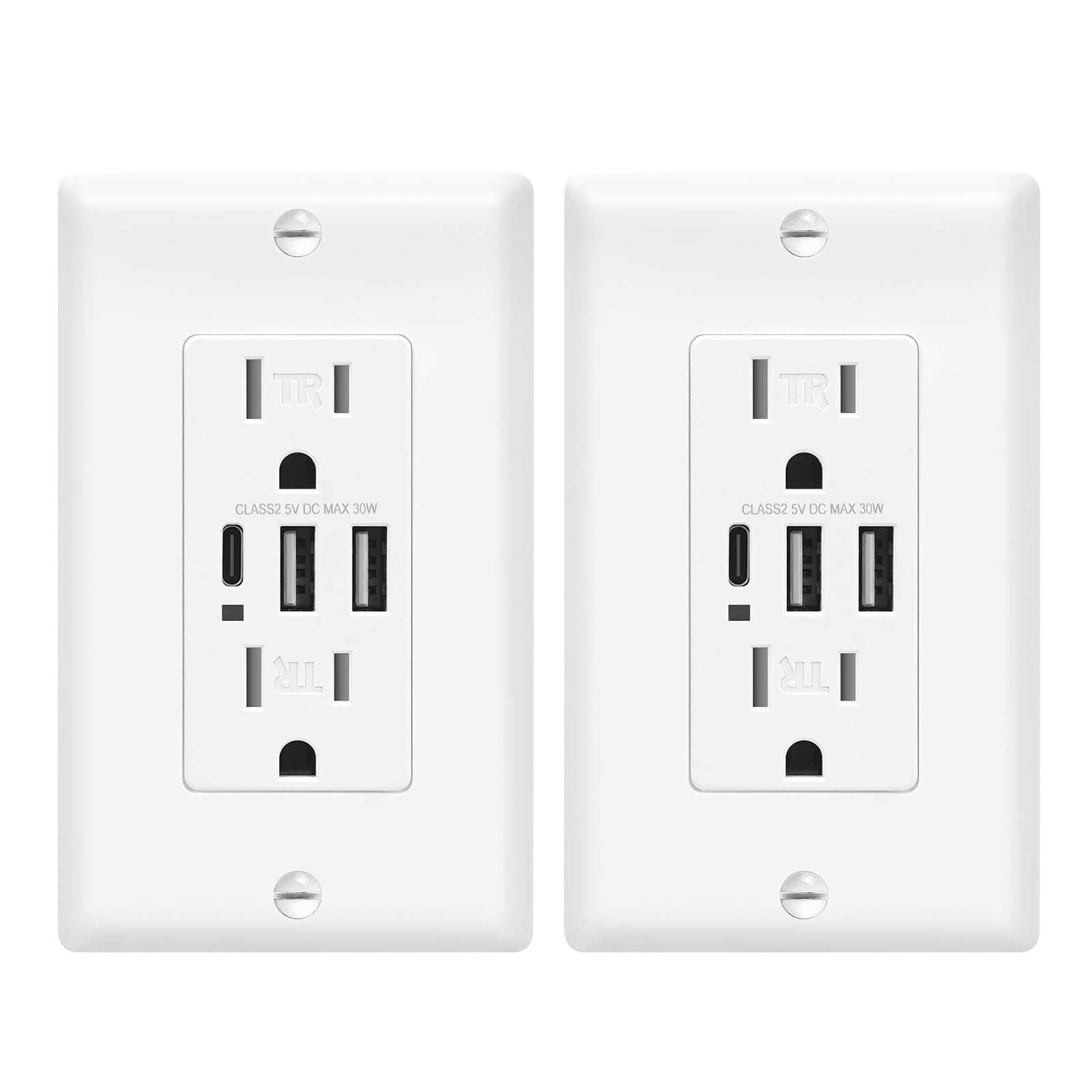 ECOELER 3-port USB outlet front view for family charging.