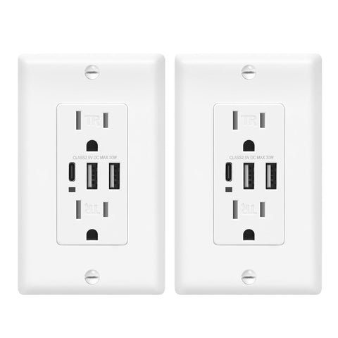ECOELER 3-port USB outlet front view for family charging.