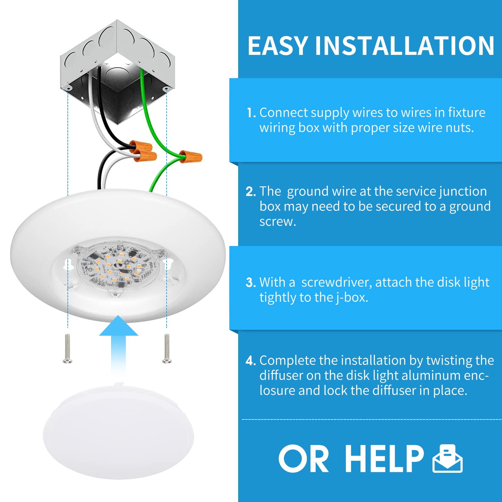 ECOELER 4 inch ceiling light in living room setting