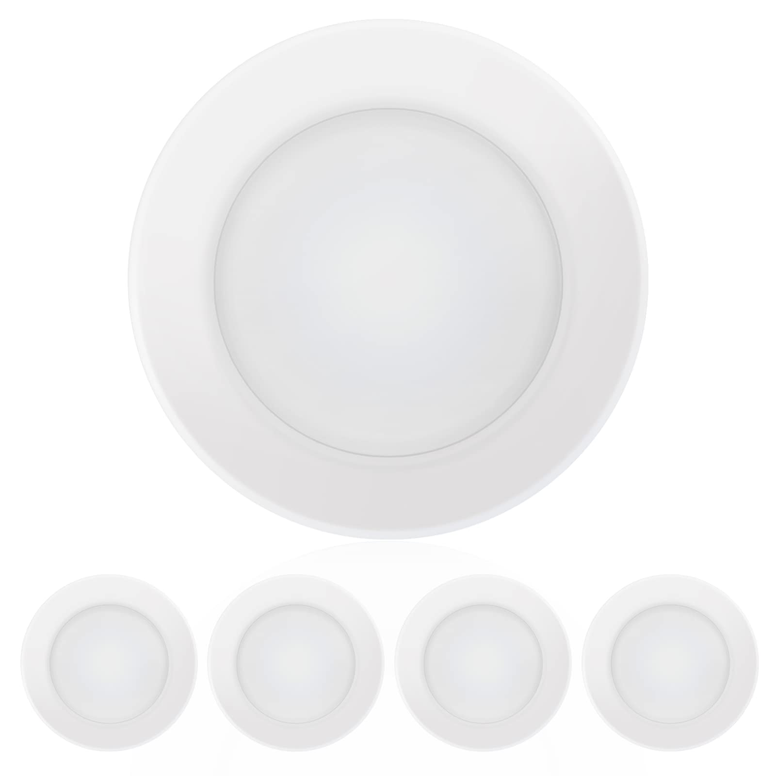 ECOELER 4 Inch LED Disk Light dimmable close-up with dial